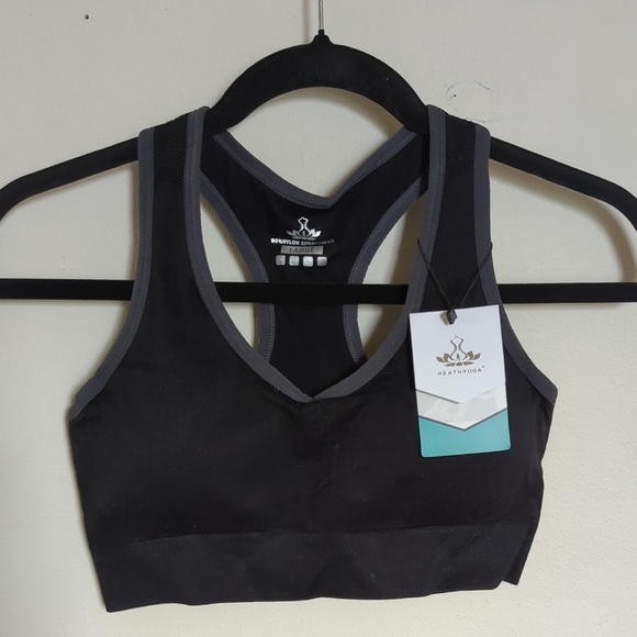 3 for $20 Bundle Sale! NEW Heath Yoga High Impact Racerback Sports Bra Black L - Picture 1 of 5